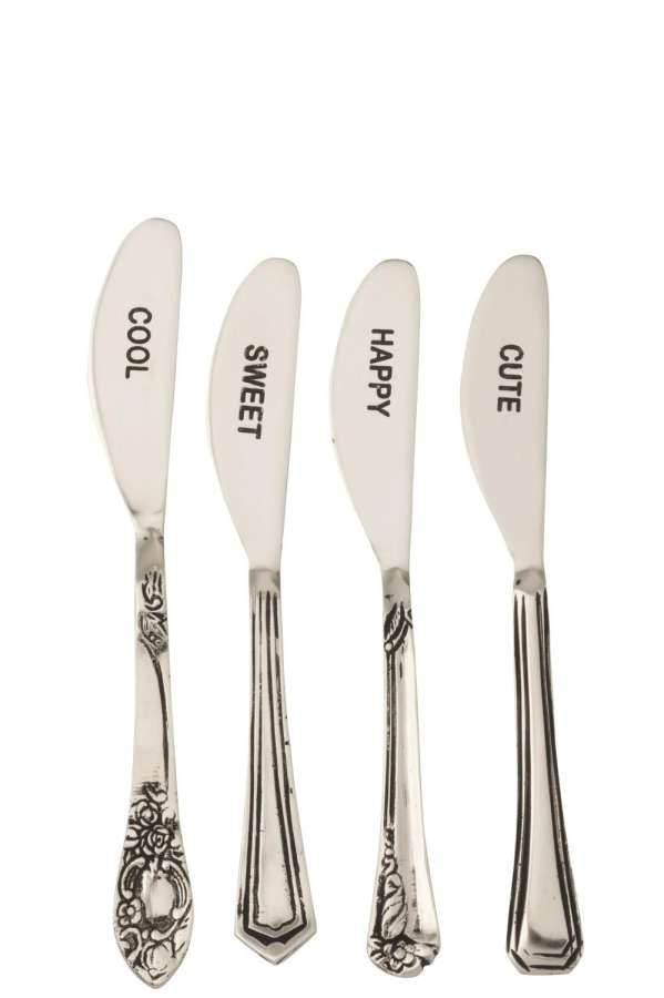 BOX OF 4 SPREADER BRASS SILVER COLORED