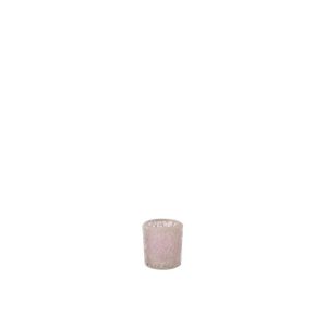 TEALIGHT HOLDER MOSAIC STRAIGHT GLASS PINK
