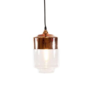 Lampe tak klart glass/rosègull 18x30cm