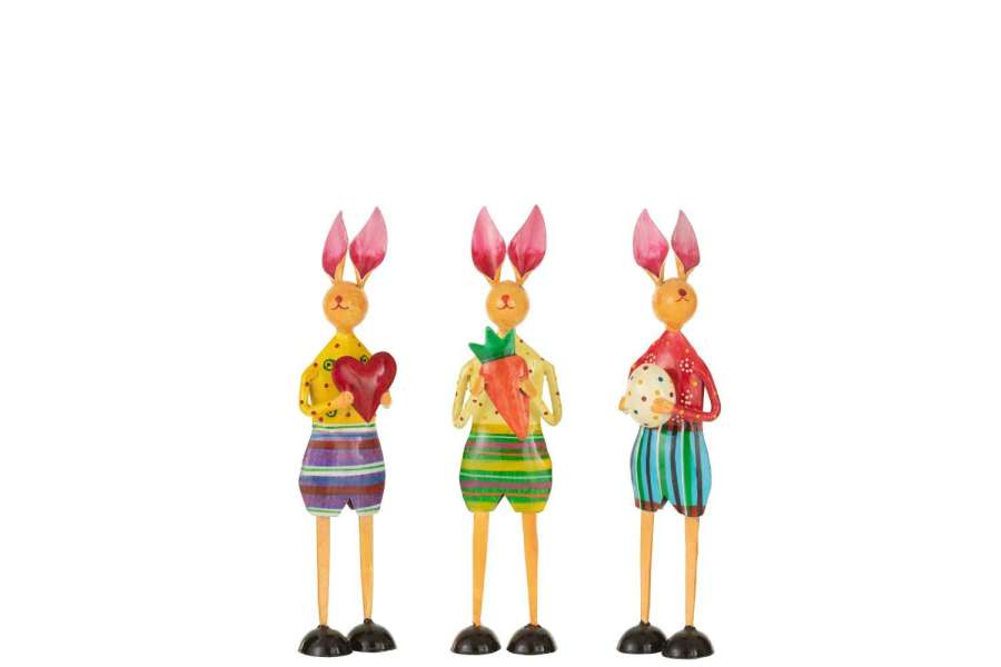 RABBIT HEART/EGG/CARROT IRON MIX ASSORTMENT OF 3 SMALL