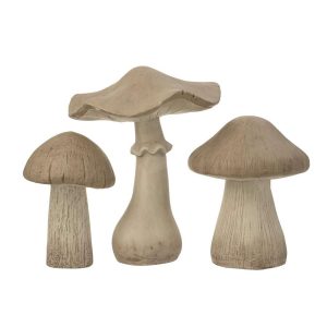 SET OF 3 MUSHROOM MATT MAGNESIUM GREY