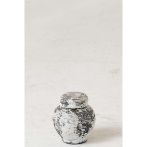JAR DECORATIVE RUBY TERRACOTTA BLACK/WHITE SMALL
