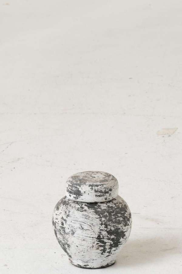 JAR DECORATIVE RUBY TERRACOTTA BLACK/WHITE SMALL