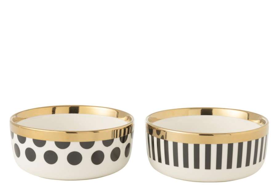 BOWL DOT/STRIP  CERAMIC MIX ASSORTMENT 2