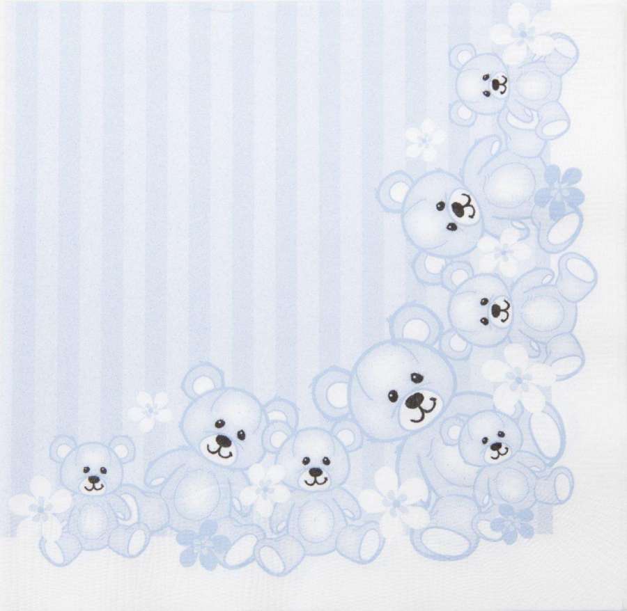 Serviett Lunch  33X33Cm Bamser Blå