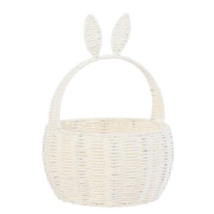 BASKET RABBIT IRON/PAPER WHITE