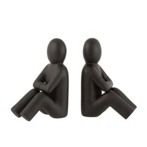 SET 2 BOOKEND P'TIT MAURICE POLY BLACK