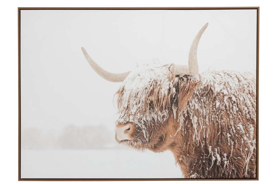 WALL DECO YAK FACE PINEWOOD/POLYRESIN BROWN/WHITE