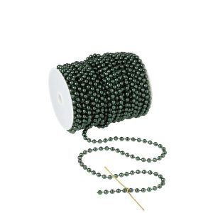 GARLAND ROLL 25M SMALL BEADS PS DARK GREEN