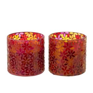 SCENTED CANDLE FLOWER MOSAIC WAX MEDIUM ASSORTMENT OF 2-45HOURS