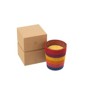 SCENTED CANDLE BASKET WAX RAINBOW MEDIUM-55HOURS