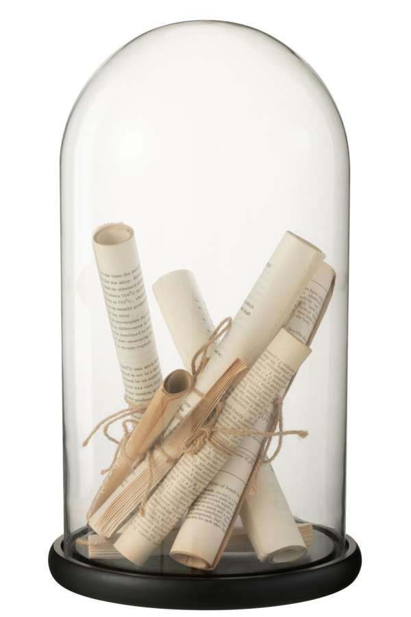 BELL JAR PAPER PARCHMENT GLASS BEIGE LARGE