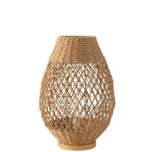TABLE LAMP BRAIDED METAL DARK NATURAL LARGE