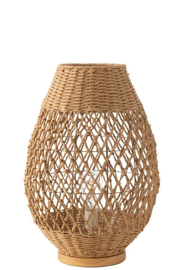 TABLE LAMP BRAIDED METAL DARK NATURAL LARGE