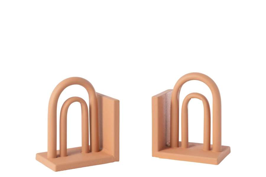 SET OF 2 BOOKEND KOLI IRON BROWN/NATURAL