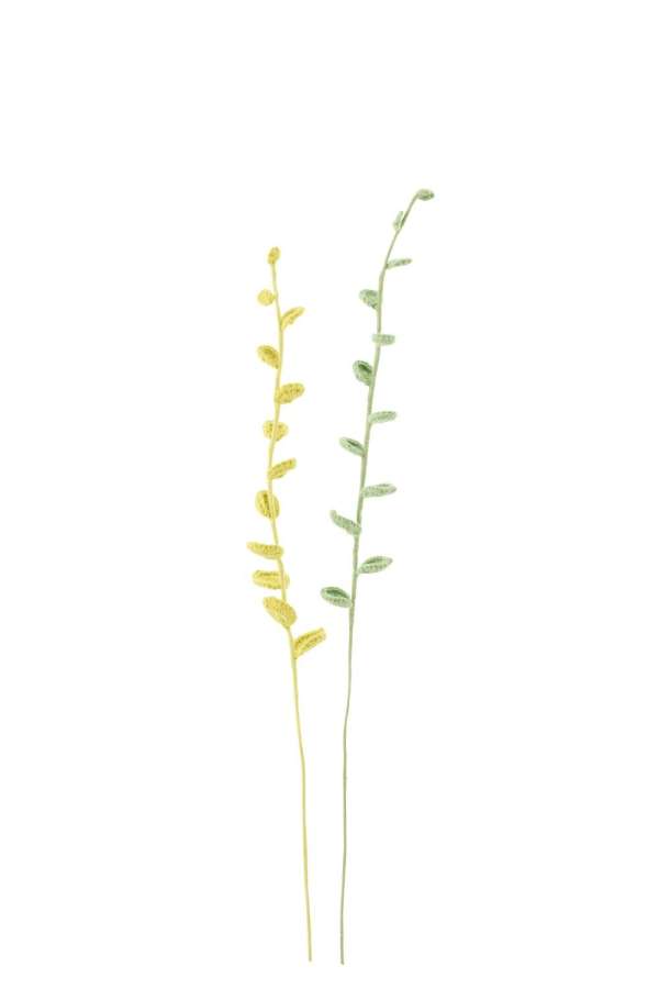 FLOWER CROCHET POLYESTER GREEN ASSORTMENT OF 2