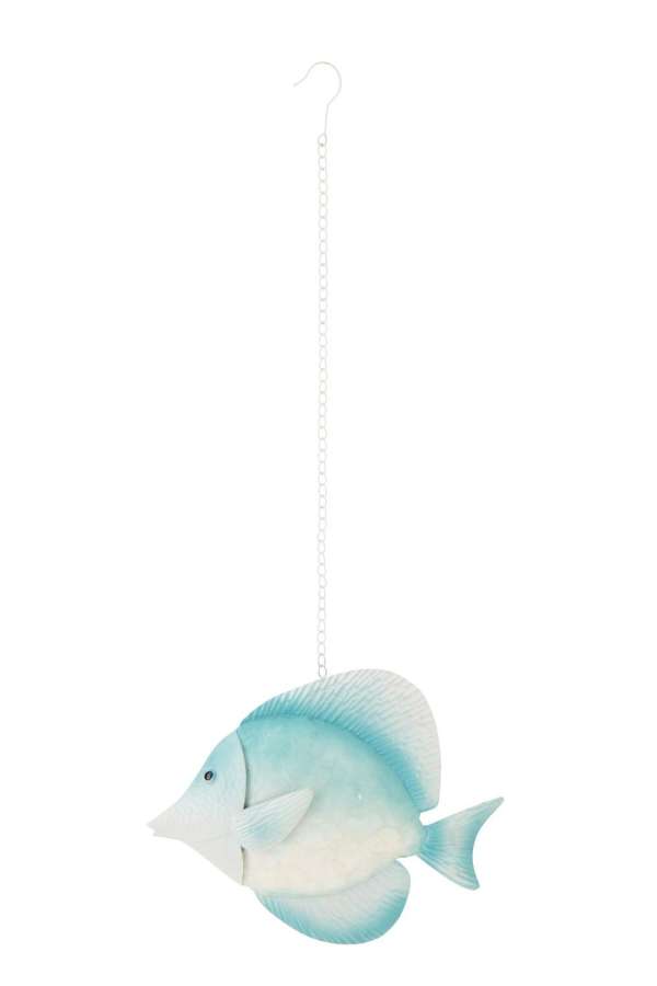 FISH WIDE HANGING IRON LIGHT BLUE/WHITE