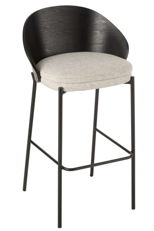BAR CHAIR LONE PLY WOOD/METAL BLACK/GREY