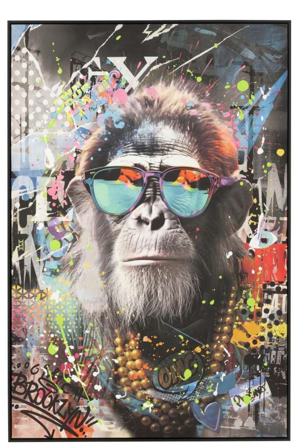 PAINTING MONKEY ACRYLIC MULTICOLORED