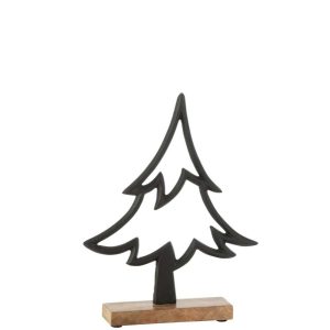 PINE TREE ON BASE ALUMINIUM/WOOD BLACK LARGE