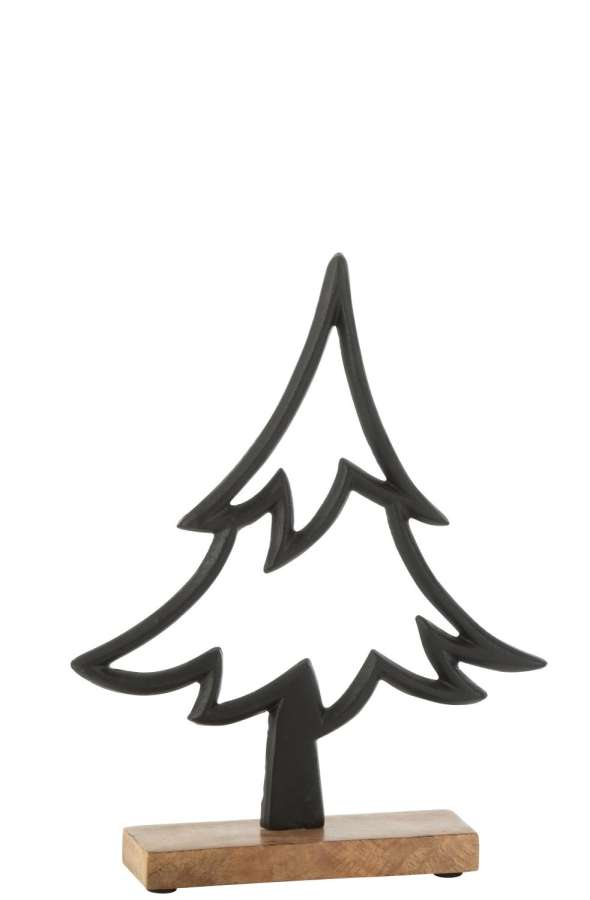 PINE TREE ON BASE ALUMINIUM/WOOD BLACK LARGE