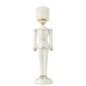 NUTCRACKER FUR HAT GLITTER RESIN WHITE LARGE