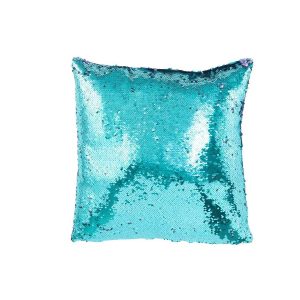CUSHION REVERSIBLE SEQUIN BLUE/PURPLE