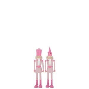 NUTCRACKER MOUSTACHE METAL PINK SMALL ASSORTMENT OF 2
