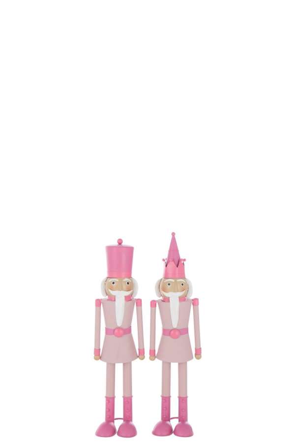 NUTCRACKER MOUSTACHE METAL PINK SMALL ASSORTMENT OF 2
