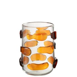 VASE PEBBLES GLASS AMBER/TRANSPARENT SMALL