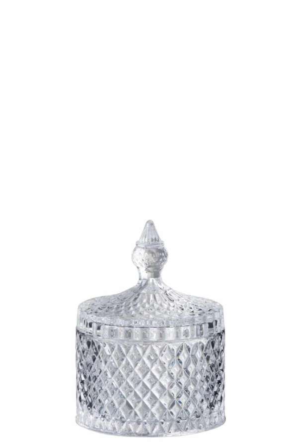 STORAGE JAR CUT CYLINDER GLASS TRANSPARENT MEDIUM