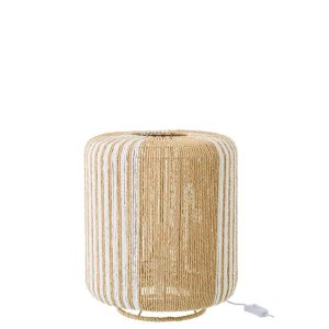 TABLE LAMP ROPE CYLINDER METAL WHITE/NATURAL SMALL