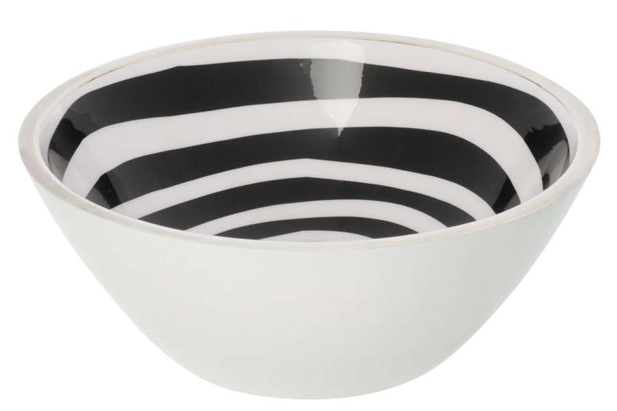 BOWL MANGO WOOD BLACK/WHITE LARGE