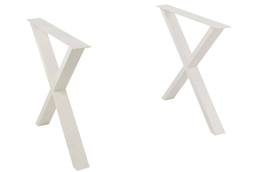 TABLE LEGS CROSS STEEL WHITE