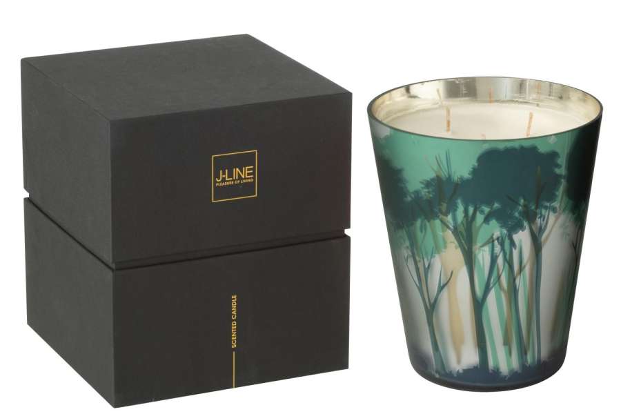SCENTED CANDLE NOA FOREST SOYA GREEN/GOLD COLORED LARGE-95H