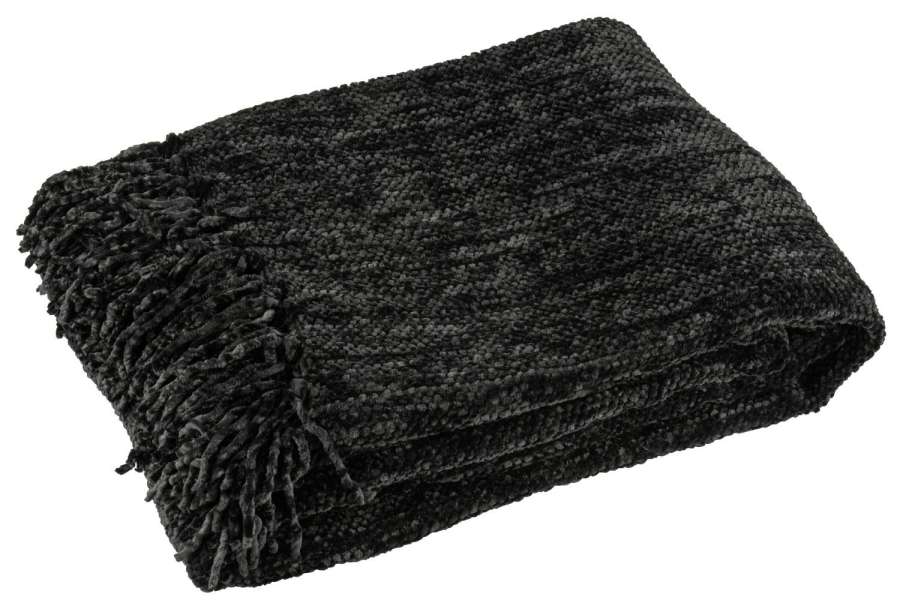 BLANKET CHENILLE POLYESTER BLACK
