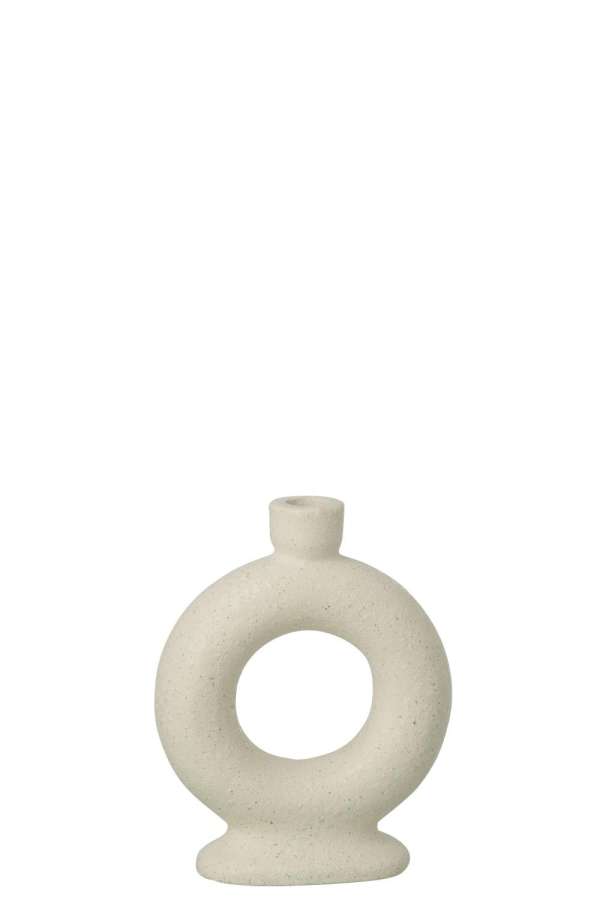 VASE SOLIFLORE 1 RING STONEWARE OFF-WHITE SMALL
