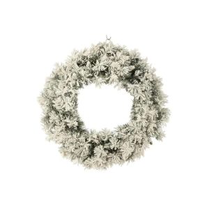CHRISTMAS WREATH+LED WARM WHITE PLASTIC SNOWY GREEN LARGE