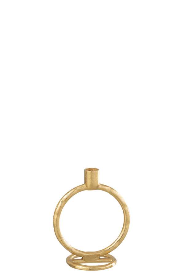 CANDLEHOLDER RING ALUMINIUM GOLD LARGE