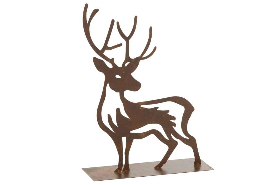 REINDEER DECORATIVE IRON RUST BROWN
