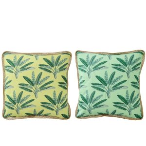 CUSHION PALM TREES COTTON GREEN ASSORTMENT OF 2