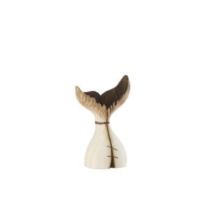 WHALE TAIL PAULOWNIA WOOD NATURAL/WHITE SMALL