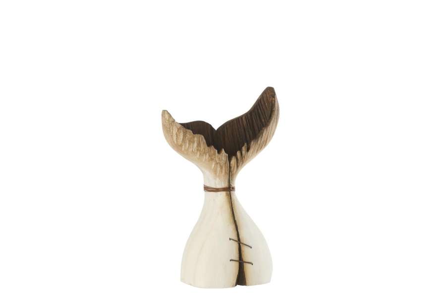 WHALE TAIL PAULOWNIA WOOD NATURAL/WHITE SMALL
