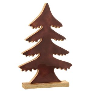 PINE TREE ON BASE MANGO WOOD NATURAL/BROWN LARGE
