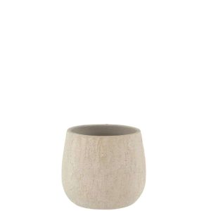 FLOWERPOT DOT ROUGH CERAMIC GREY MEDIUM
