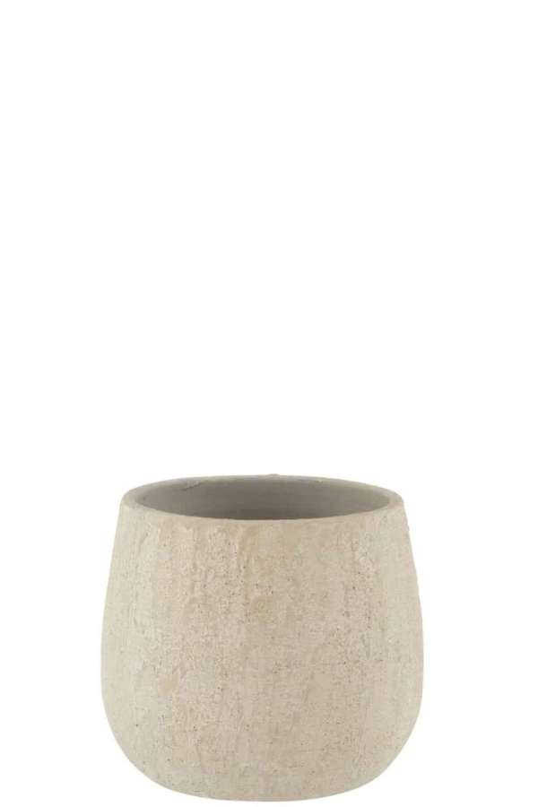FLOWERPOT DOT ROUGH CERAMIC GREY MEDIUM