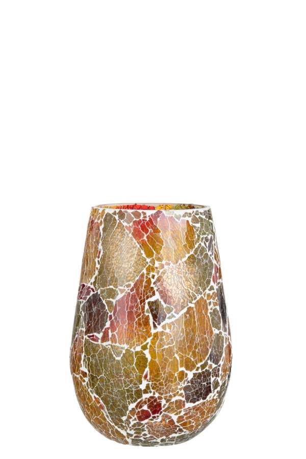 CANDLE HOLDER SUNSET GLASS MULTI LARGE