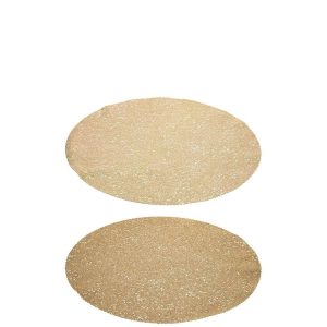 PLACEMAT SHINY + MATT PLASTIC GOLD COLORED ASSORTMENT OF 2
