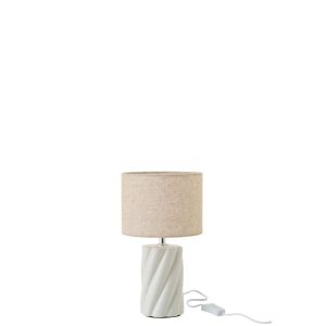 TABLE LAMP SWIRL CERAMIC WHITE/NATURAL SMALL