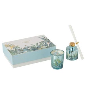 GIFT SET CANDLE+DIFFUSER WALK IN THE WOODS BLUE